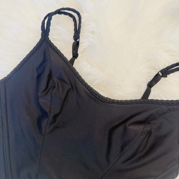 Vintage Oscar de la Renta Designer Simple Black Satin Bustier - Size 34A/32B - Picture 3 of 4